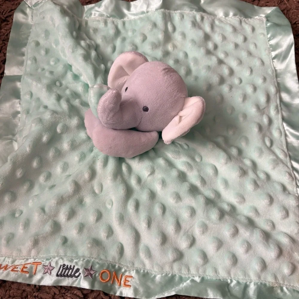 Carter's Child Of Mine Elephant Sweet Little One Lovey Security Blanket Rattles